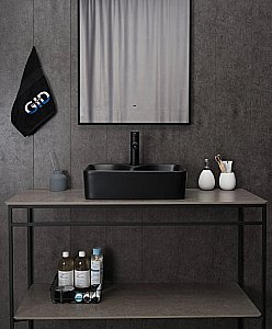 Раковина накладная Gid Geometrico 48 Bm9091 53373 черная матовая купить в интернет-магазине Sanbest