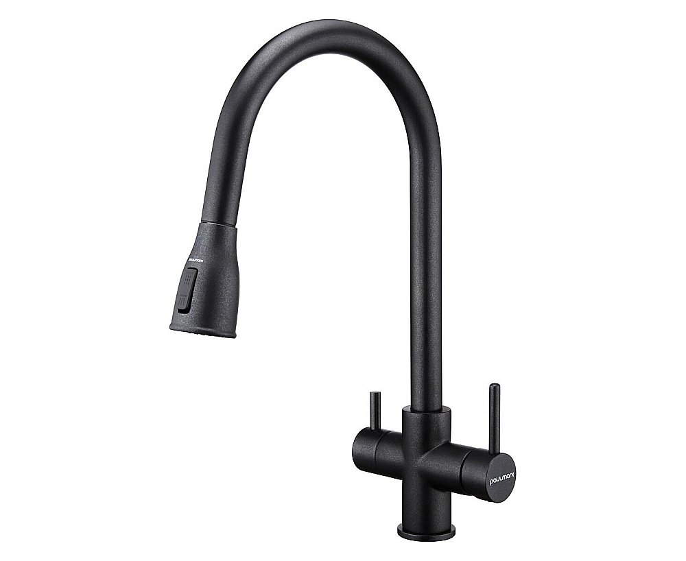 Смеситель для кухни Paulmark Lange La214212-BLM черный  купить в интернет-магазине сантехники Sanbest