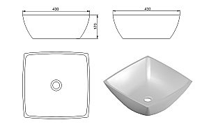 Раковина Holbi Jupiter 43 Nano Concrete 2.02.007.44.4 бетон купить в интернет-магазине Sanbest