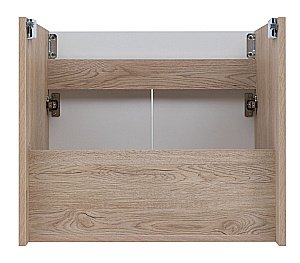 Тумба с раковиной Aquanet Оптима 60 344799+301803 светлый дуб/белый сатин для ванной в интернет-магазине Sanbest