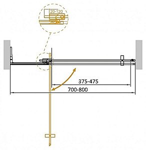 Душевая дверь Cezares Slider B-1 70 BR Cr купить в интернет-магазине Sanbest