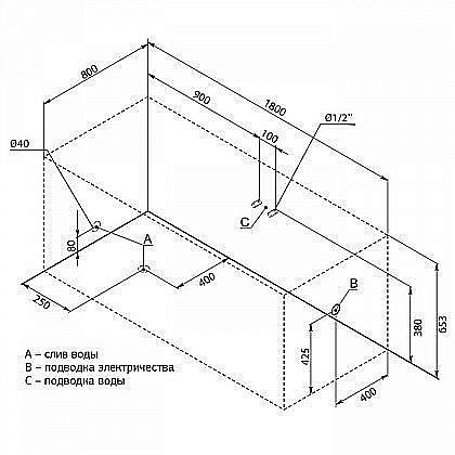 Акриловая ванна Aquanet Grenada 180x80 205395 с к/с купить в интернет-магазине Sanbest