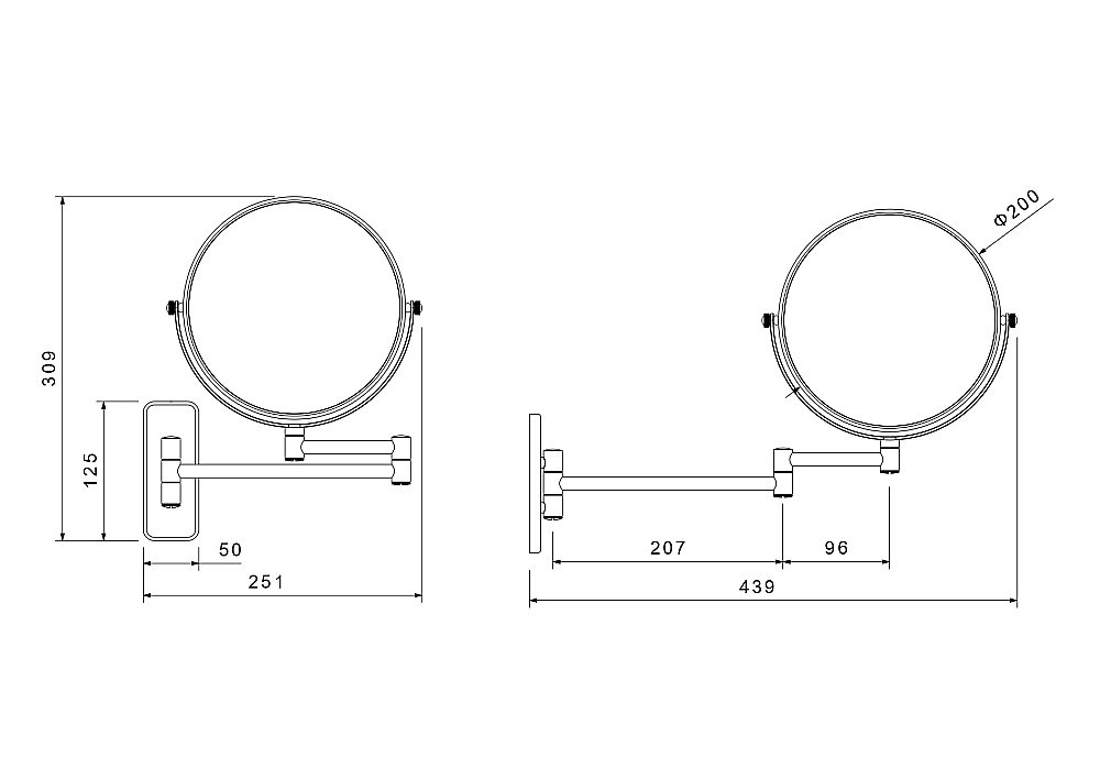 Зеркало косметическое Aquatek AQ4910BG золото шлифованное купить в интернет-магазине сантехники Sanbest