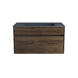 Тумба с раковиной Vincea Chiara 80 VMC-2C800CO/VCB-13800G тёмный дуб/раковина серая для ванной в интернет-магазине Sanbest