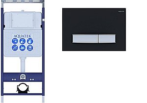 Инсталляция для унитаза Aquatek Easy Fix INS-0000010 с кнопкой KDI-0000031 черная матовая/никель купить в интернет-магазине сантехники Sanbest
