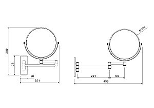 Зеркало косметическое Aquatek AQ4910BG золото шлифованное купить в интернет-магазине сантехники Sanbest