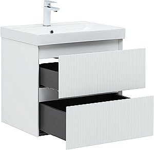 Тумба с раковиной Aquanet Альтера 337154 60 белый матовый для ванной в интернет-магазине Sanbest