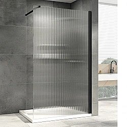 Душевая перегородка ABBER Immer Offen AG61091R8 стекло рифленое/профиль черный купить в интернет-магазине Sanbest