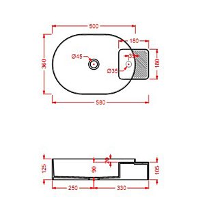 Раковина Artceram CARTESIO CAL001 58 серая купить в интернет-магазине Sanbest