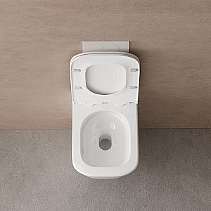 Унитаз подвесной ABBER Rechteck AC1220TC белый, с крышкой микролифт, безободковый, слив-торнадо купить в интернет-магазине Sanbest