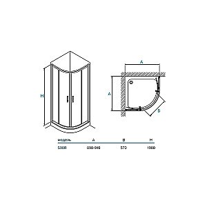 Душевой уголок Koller Pool STYLE S90RC 90x90 прозрачный купить в интернет-магазине Sanbest