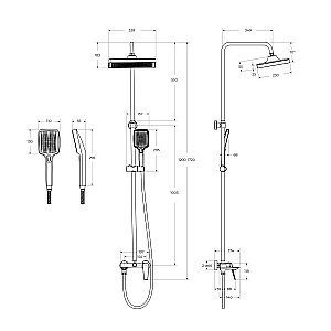 Душевая система Cezares LINER-CVD-01 хром купить в интернет-магазине сантехники Sanbest