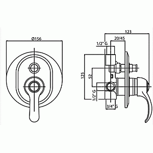 Смеситель для душа Caprigo MAGGIORE 11-051-vot бронза купить в интернет-магазине сантехники Sanbest