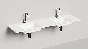 Раковина подвесная Salini Onda 1402202M 180 из искусственного камня S-Stone, белая матовая купить в интернет-магазине Sanbest