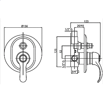 Смеситель для душа Caprigo MAGGIORE 11-051-vot бронза купить в интернет-магазине сантехники Sanbest