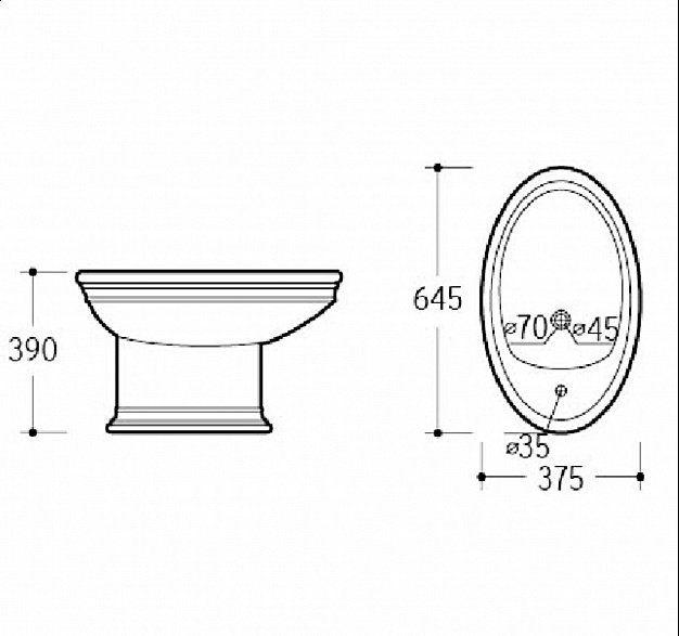 Биде напольное Boheme Puro 960 купить в интернет-магазине Sanbest