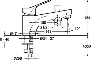 Смеситель для ванны Jacob Delafon E75769-CP купить в интернет-магазине сантехники Sanbest