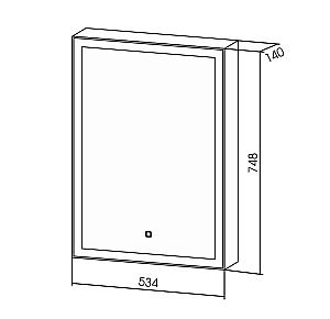 Зеркальный шкаф Azario Киото 50 LED-00002357 белый купить в интернет-магазине сантехники Sanbest