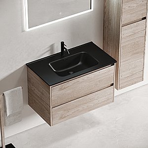 Тумба с раковиной Sancos Libra 90 LB90EG дуб галифакс натуральный для ванной в интернет-магазине Sanbest