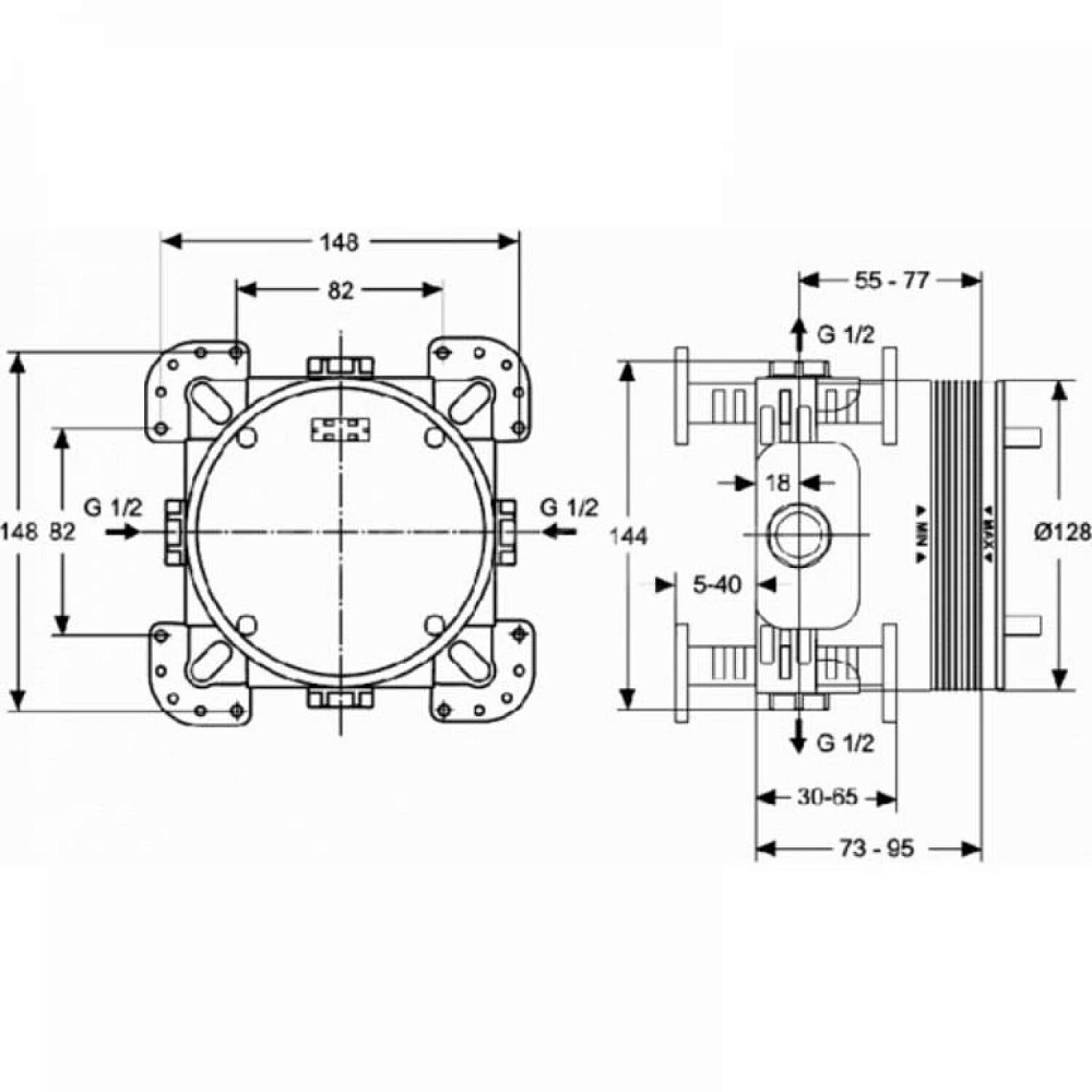 Душевая система Ideal Standard Idealrain Ceraflex BD006XC купить в интернет-магазине сантехники Sanbest