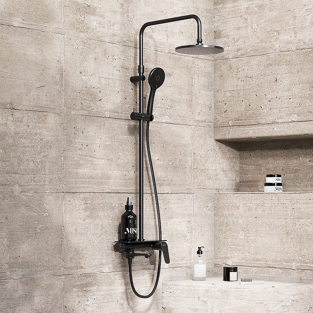 Душевая система Damixa Jupiter 977730300 черная матовая купить в интернет-магазине сантехники Sanbest