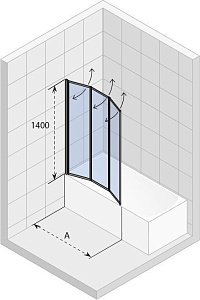 Шторка на ванну Riho ALTA 100 купить в интернет-магазине Sanbest