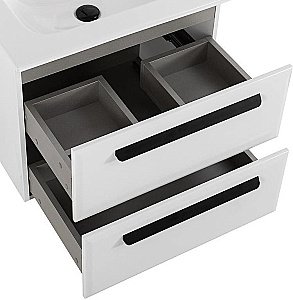 Тумба с раковиной Cezares ECO-CER-N 60 ECO-CER-N-600-2C-SO-BL белая глянцевая для ванной в интернет-магазине Sanbest