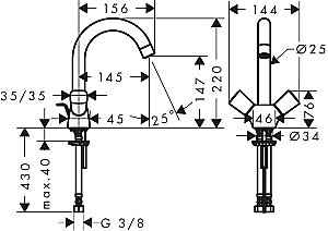 Смеситель для раковины Hansgrohe Logis 71222000 купить в интернет-магазине сантехники Sanbest