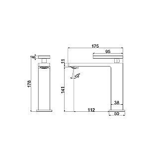 Смеситель для раковины Vincea Dice VBF-2DS1BG брашированное золото купить в интернет-магазине сантехники Sanbest