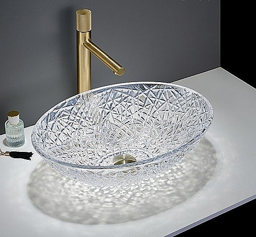 Раковина CeramaLux 51 GL55 прозрачная купить в интернет-магазине Sanbest