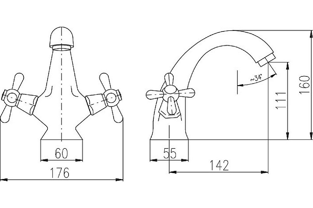 Смеситель для раковины Rav-Slezak MORAVA RETRO MK328.5BC белый купить в интернет-магазине сантехники Sanbest