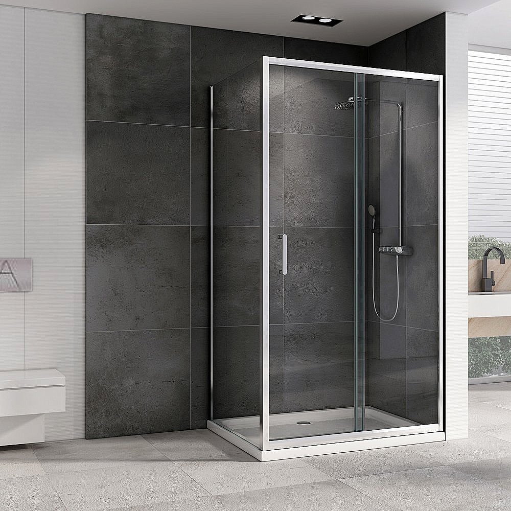 Душевой уголок ABBER Schwarzer Diamant AG301405-S805 140x80 стекло прозрачное/профиль хром купить в интернет-магазине Sanbest