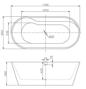 Ванна BelBagno BB14 178х84 белая купить в интернет-магазине Sanbest