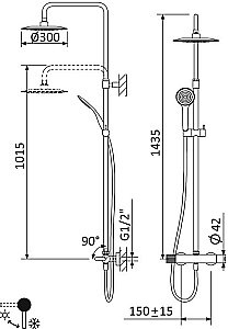 Душевая система Cezares LEAF-CDA-30-L-ST Сатин купить в интернет-магазине сантехники Sanbest