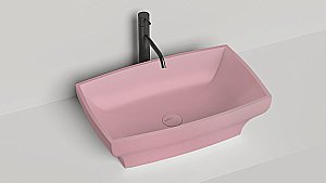 Раковина накладная Salini GLORIA 04 1102204MF 60 из искусственного камня S-Stone, матовая, цвет по RAL полностью купить в интернет-магазине Sanbest