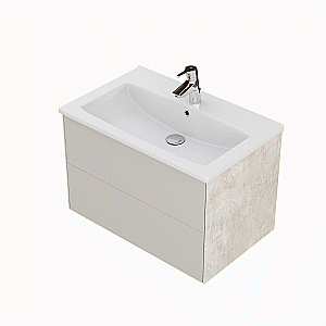 Тумба с раковиной Акватон Сохо 75 слэйт/галька серая для ванной в интернет-магазине Sanbest