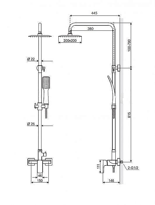 Душевая система Excellent RAIN KERIA купить в интернет-магазине сантехники Sanbest