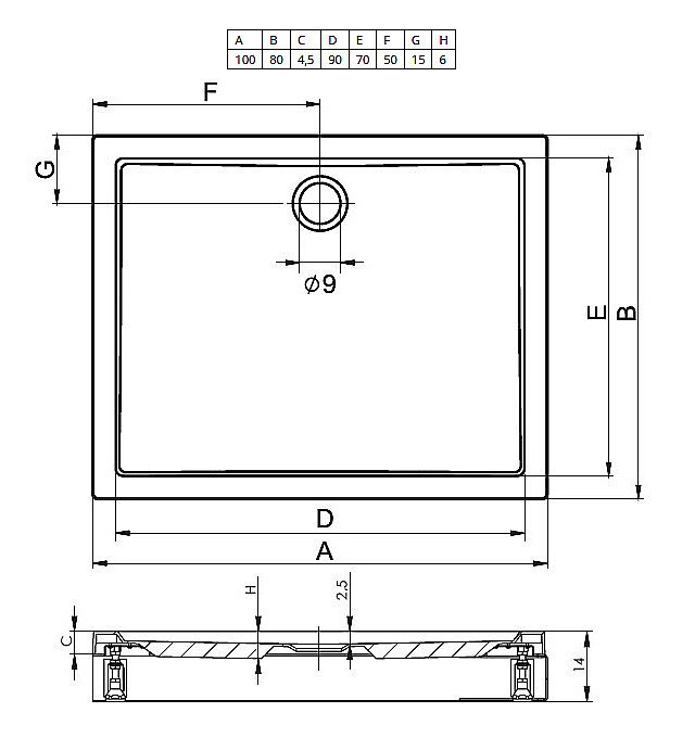 Душевой поддон Riho Davos 273 100x80 D002013005 белый купить в интернет-магазине Sanbest