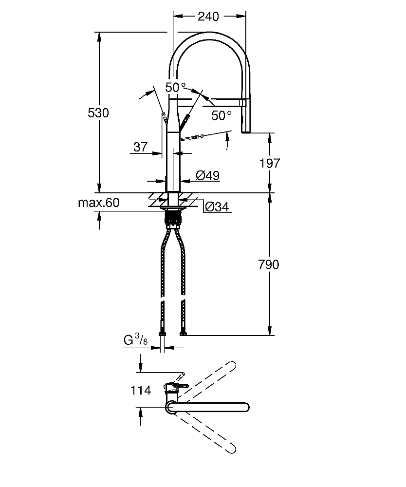Смеситель для кухни Grohe Essence New 30294DC0 купить в интернет-магазине сантехники Sanbest