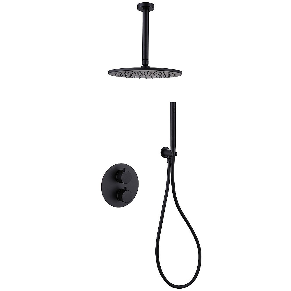 Душевая система ABBER Wasser Kreis AF8121B черная матовая купить в интернет-магазине сантехники Sanbest