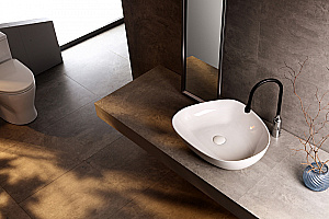 Раковина Abber Bequem 56,5 AC2124 белая купить в интернет-магазине Sanbest