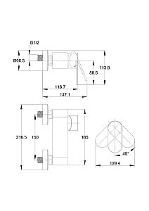 Смеситель для душа Cersanit ELIO 63046 купить в интернет-магазине сантехники Sanbest