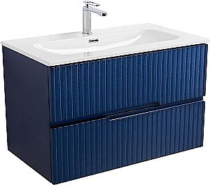 Тумба с раковиной Cezares DUET-N 80 DUET-N-800-2C-SO-SPF-P сапфир для ванной в интернет-магазине Sanbest