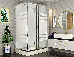 Душевая кабина Esbano ECONOM ESE-129CKR стекло прозрачное с декором купить в интернет-магазине Sanbest