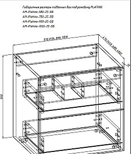 Тумба с раковиной Art&Max Platino 58 Белый Глянец для ванной в интернет-магазине Sanbest