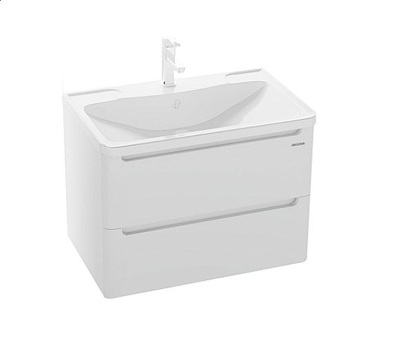 Тумба с раковиной подвесная Grossman АДЕЛЬ 70 белая для ванной в интернет-магазине Sanbest