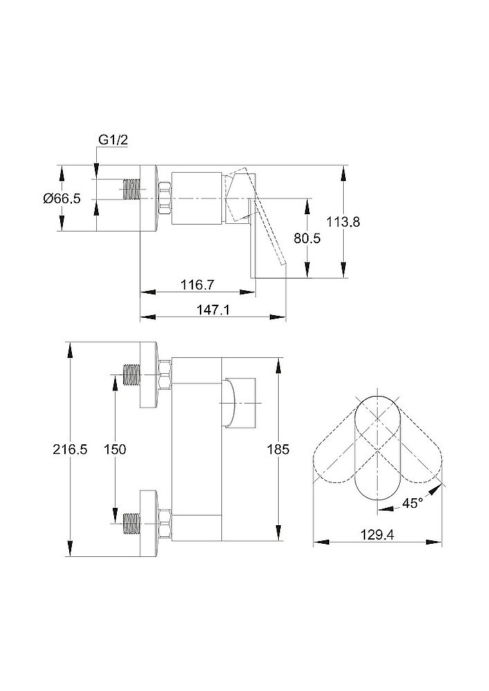 Смеситель для душа Cersanit ELIO 63046 купить в интернет-магазине сантехники Sanbest