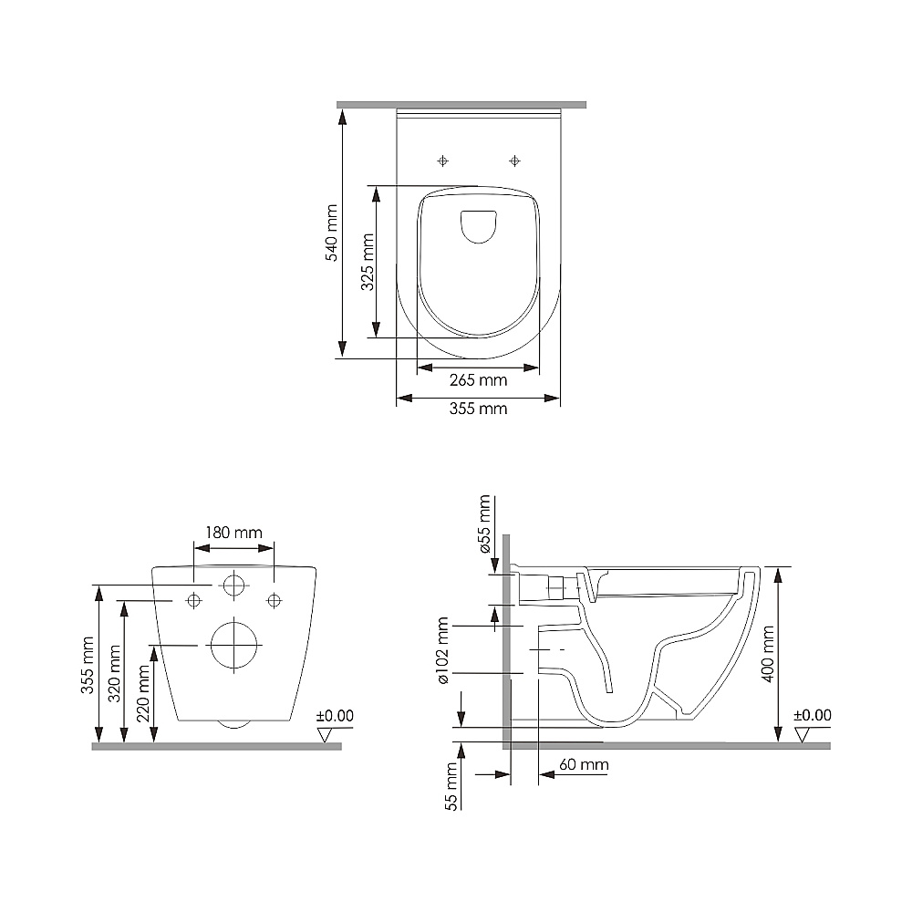 Унитаз WasserKraft Vils 56TLT.010.ME.BN01.H002 белый глянцевый, с крышкой микролифт, с инсталляцией, безободковый купить в интернет-магазине Sanbest
