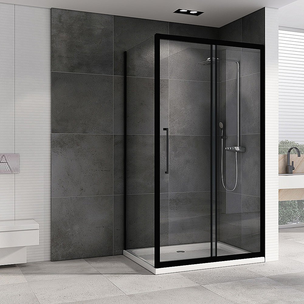 Душевой уголок ABBER Schwarzer Diamant AG30130BH-S85B стекло прозрачное/профиль черный купить в интернет-магазине Sanbest