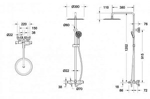 Душевая система Bravat WATERFALL F639114C-A5-RUS купить в интернет-магазине сантехники Sanbest